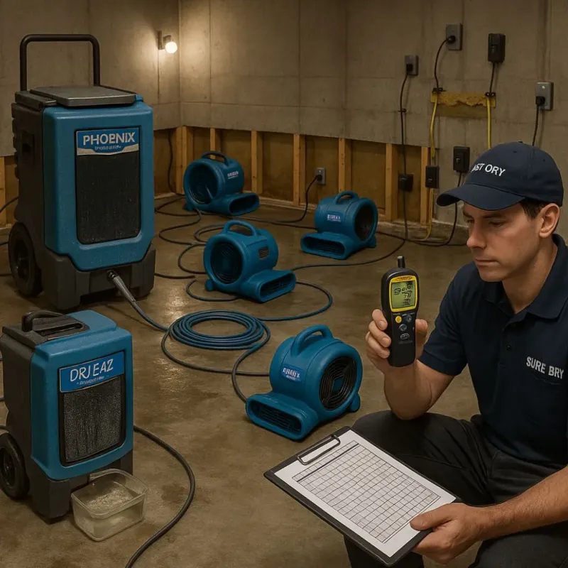 Structural Drying and Dehumidification process in Duryea, PA